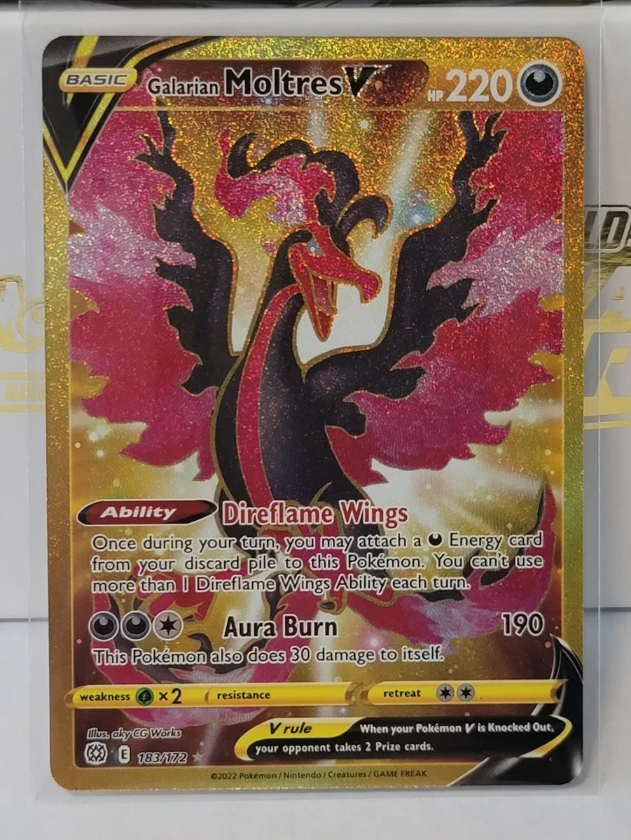 Galarian Moltres V - 183/172 - Secret Rare - Sword & Shield: Brilliant Stars