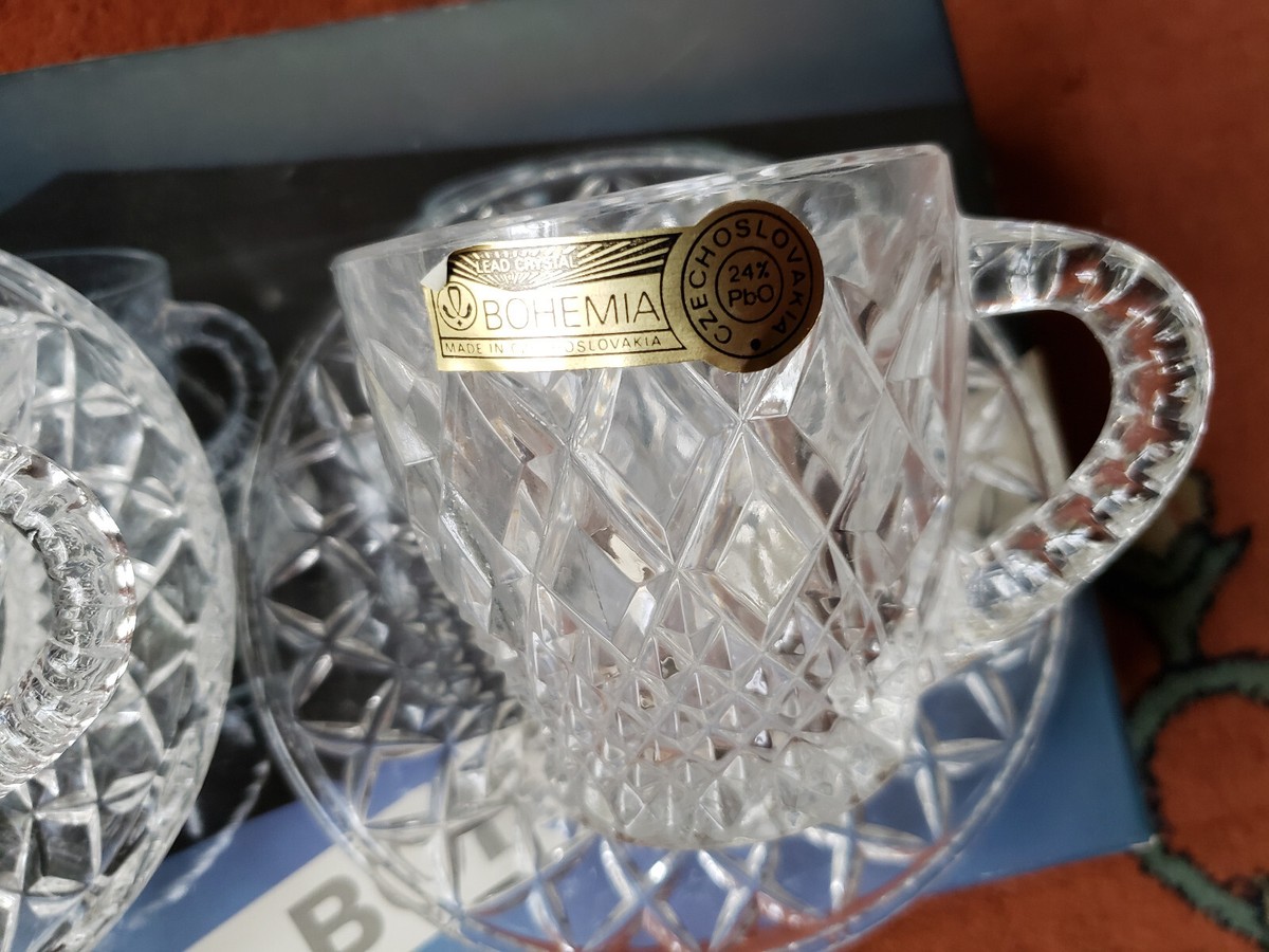 Elegant BOHEMIA 24% Lead Crystal made in CZECHOSLOVAKIA Set