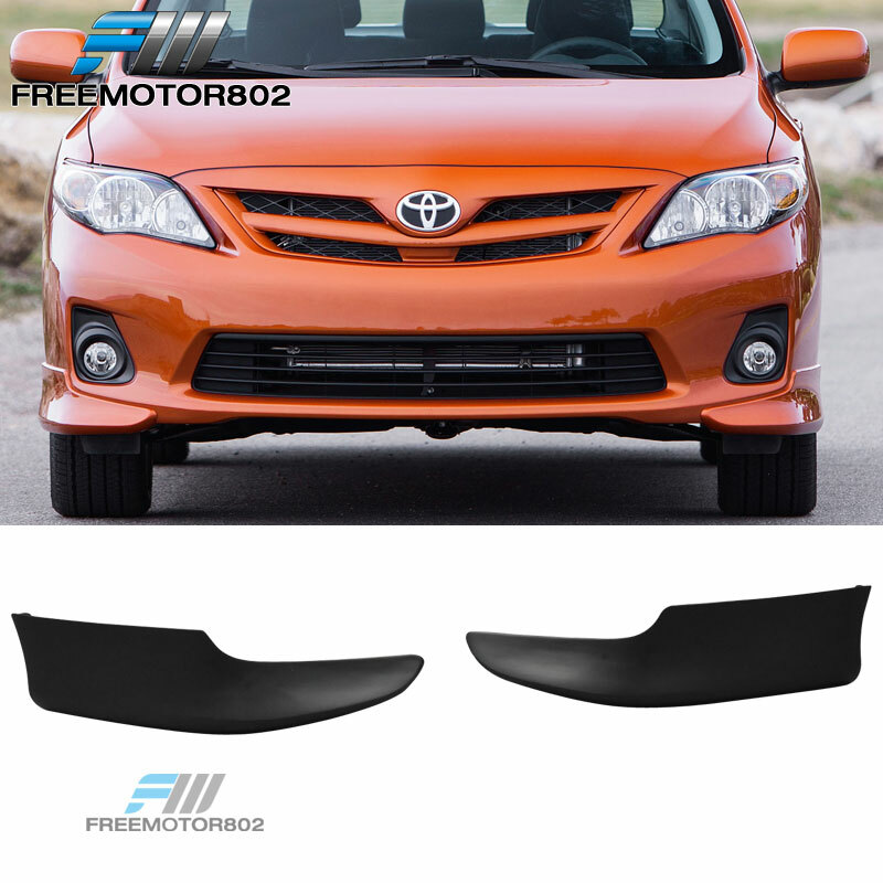 FREEMOTOR802 Rear Bumper Lip Spoiler For 2011-2013 Toyota Corolla - Unpainted Black PP