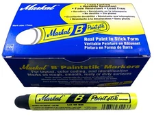 Box of 12 Markal B Black Tire Chalk Paint Sticks Crayon Surface Marker Graffiti