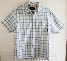Orvis Trout Bum Plaid Short Sleeve Snap Button Front Shirt Men's Sz M Multicolor