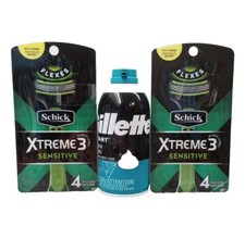 Schick Xtreme3 Sensitive with Flexible Blades & Aloe  2x4=8  Disposable Razors