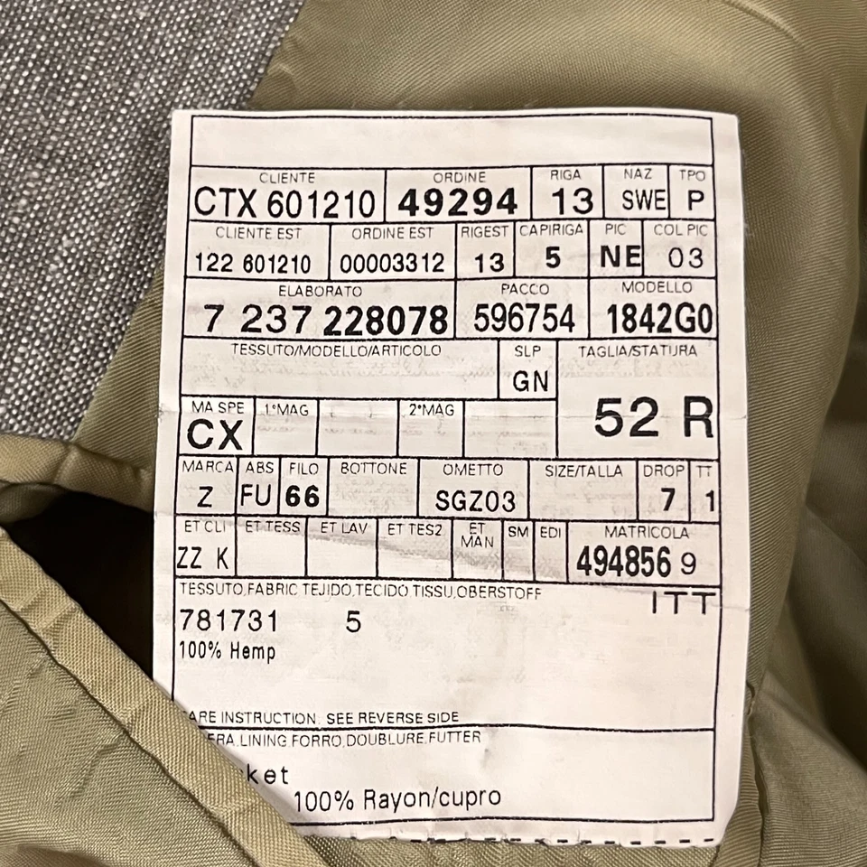 Blazer masculino Ermenegildo Zegna UE 52R% 100 bege cânhamo casaco esportivo botões de concha - Imagem 4 de 4