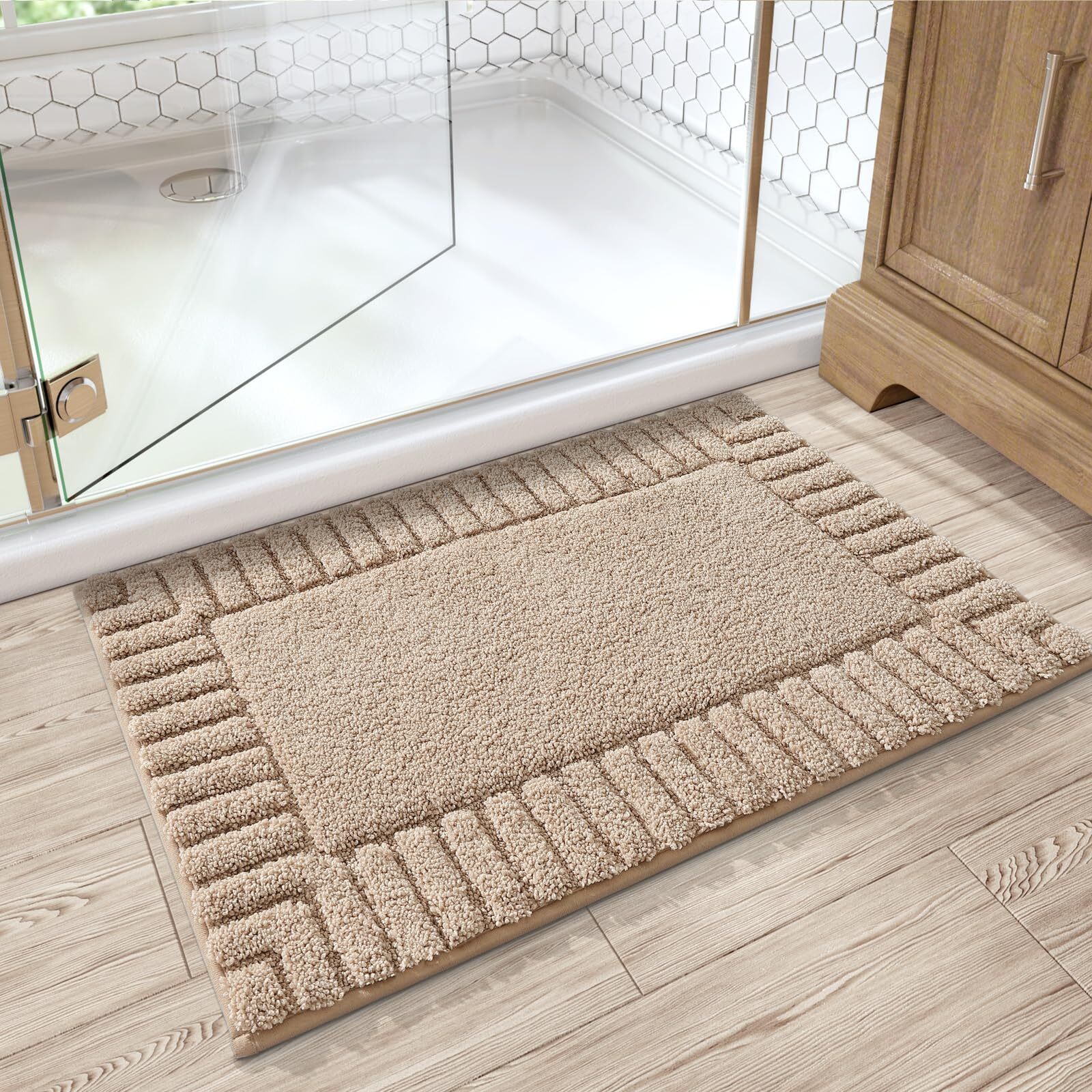 Nonslip Soft Absorbent Washable Bathroom Rug Machine Washable Bath Mat
