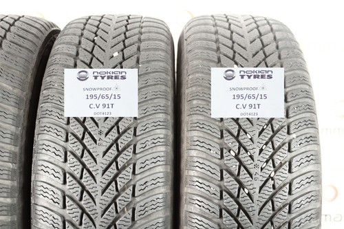 4 PNEUMATICI 195/65 15 NOKIAN SNOWPROOF 91T DOT 4123 INVERNALI 90% - Foto 4 di 6