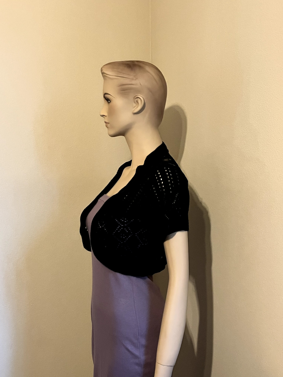 Sweater Project Black Rose Back Mesh Short Sleeve… - image 5