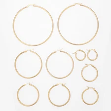 20pcs/lot Stainless Steel Gold Plated Earring Hoops For Women Girl's Gift 