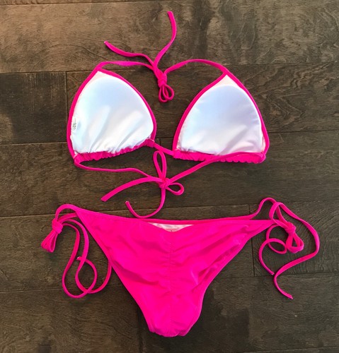 Louise Maelys Caliente Rosa Cheeky Cinch Sexy 2 Piezas Halter Corbata Bikini Traje de Baño Grande - Imagen 4 de 4