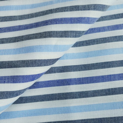 Blue & White 1/4 inch Stripe Cotton Fabric by the Yard | 50" Shirting Material - Picture 6 of 7