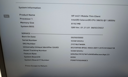 HP mt21 Mobile Thin Client Celeron 3865u@1.80GHz 8GB RAM No HDD/OS SK973* - Picture 2 of 12