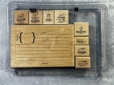Stampin  Up! ~ FROM THE KITCHEN OF ~ Recipes - Set of 9 Wood Mounted Stamps - SU