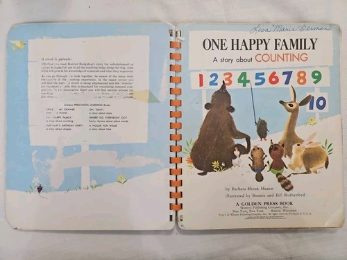 HB Large Golden Books-One Happy Family A Story About Counting & Mother Goose - Imagen 6 de 10
