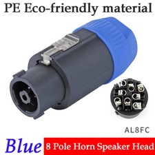 NL8FC 8 Pole Plastic Female Speakon Connector Jack Plug Blue Boot / Bushing
