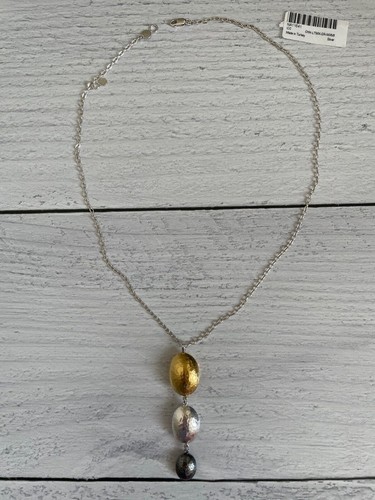 Rare Gurhan Tri-Color Three Oval Pendant Necklace,Pre-Owned Excellent Condition