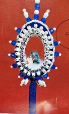 York Crafts PANORAMA SANTA Tassel Sequin Bead Vintage Christmas Ornament Kit