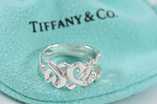 Tiffany & Co. Paloma Picasso Ring Silber Triple Loving Heart Bandring - Bild 5 von 9