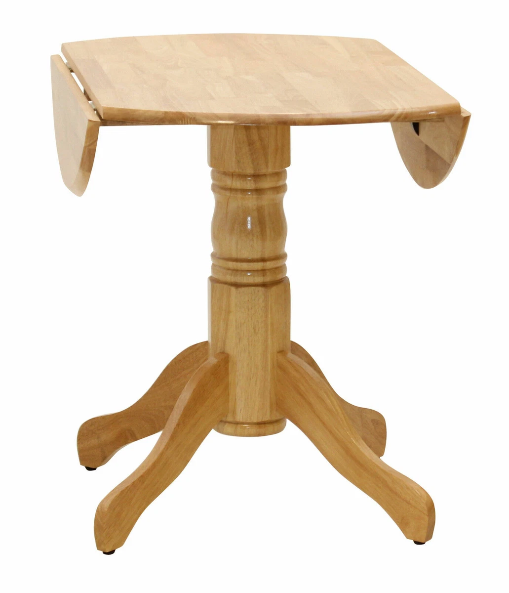 Dining Kitchen Table Set Traditional Small Two Drop Leaf Round Top Two Chairs