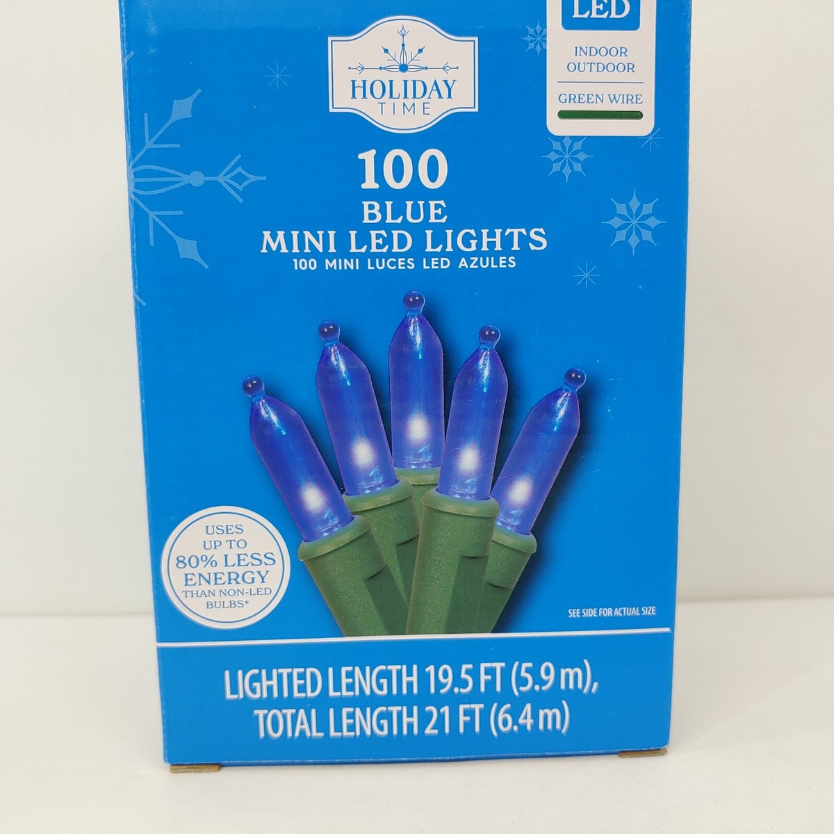 Holiday Time - 100 Blue Mini LED Lights Green Wire | eBay