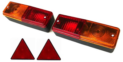 2x Rückleuchte für Anhänger Wohnwagen Traktor Trailer LKW E20 Universal Dreiecke