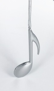 Silver-Music-Note-Musical-8th-Note-Christmas-Tree-Ornament-Decoration-5-034-Metal