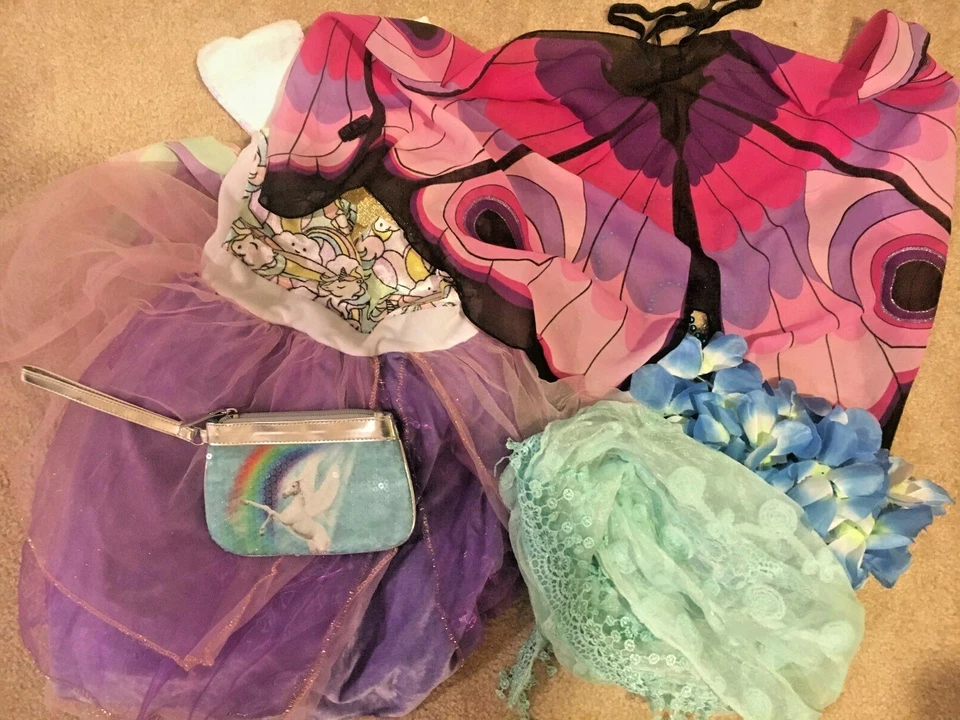 Disfraz de vestir/juego para niñas - unicornio con accesorios - talla Grils grande Foto 3 de 4