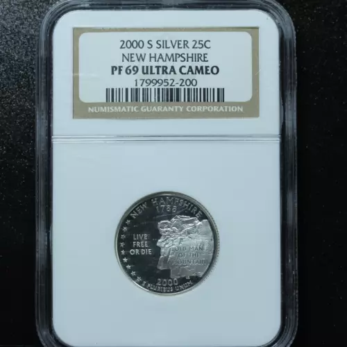2000-S 25c New Hampshire Silver Quarter NGC PR 69 UCAM