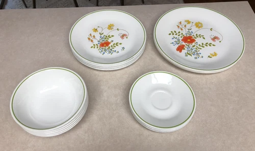 23 Vintage Corelle WILDFLOWER Pieces Dinner Salad Saucer Bowls