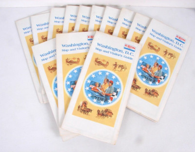 1975-1976 Exxon Washington, D.C. Map And Visitors Guide Lot Of 13