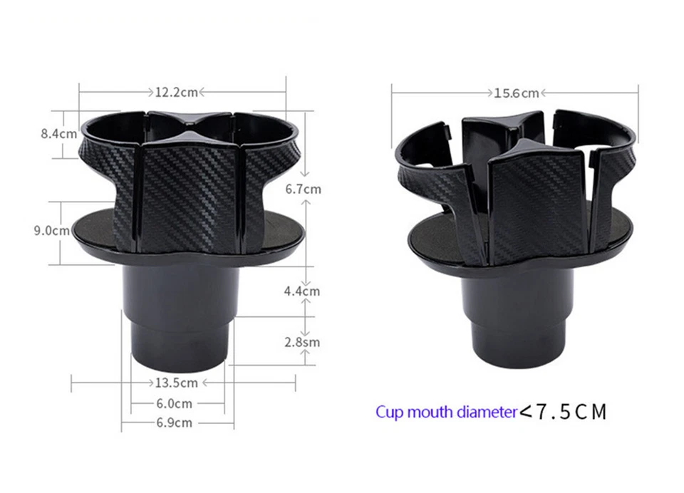 Estuche para tazas de consola central de coche ABS/caucho portabotellas llave almacenamiento de monedas Foto 3 de 4