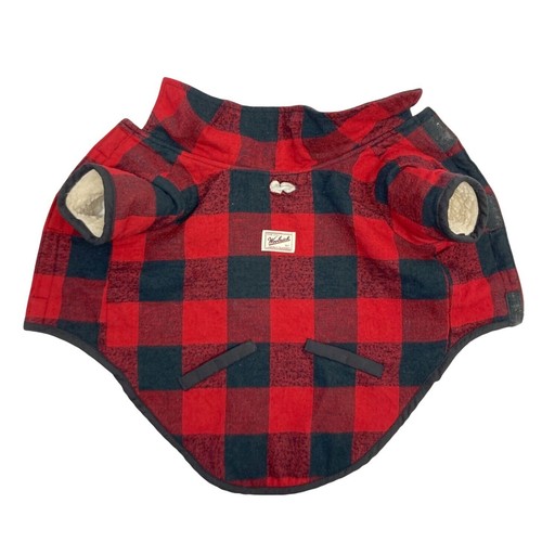 Woolrich Sherpa Foderato Rosso Bufalo Plaid Cappotto per Cani Giacca Medium - Foto 3 di 5