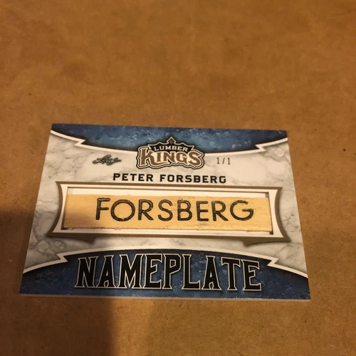 2019/20 LEAF LUMBER KINGS PETER FORSBERG GAME USED  NAMEPLATE #1/1 RARE