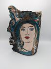 ✨James Jim Loso Raku Vase Studio Art Pottery Lady Woman Flapper Girl Face Signed