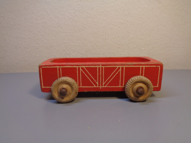 HANSE ( LEGO DENMARK ) VINTAGE 1950'S WOOD TRAIN WAGON VERY RARE VERY GOOD