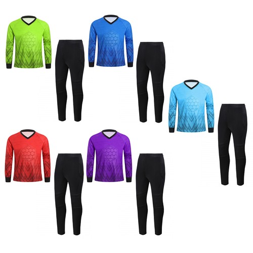 Boys Set Workout Outfits Activities Jersey Quick-drying Activewear Goalkeeper - Picture 3 of 51
