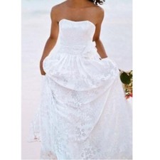 Galina Chiffon Burnout Gown Wedding Dress- size 4