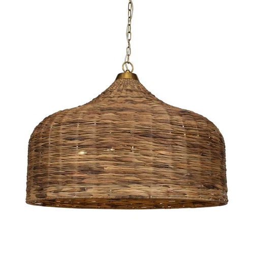 NEW TAUANGA 30" COSTAL STYLE WOVEN SEA GRASS SHADE PENDANT CHANDELIER 21616 - Picture 2 of 6