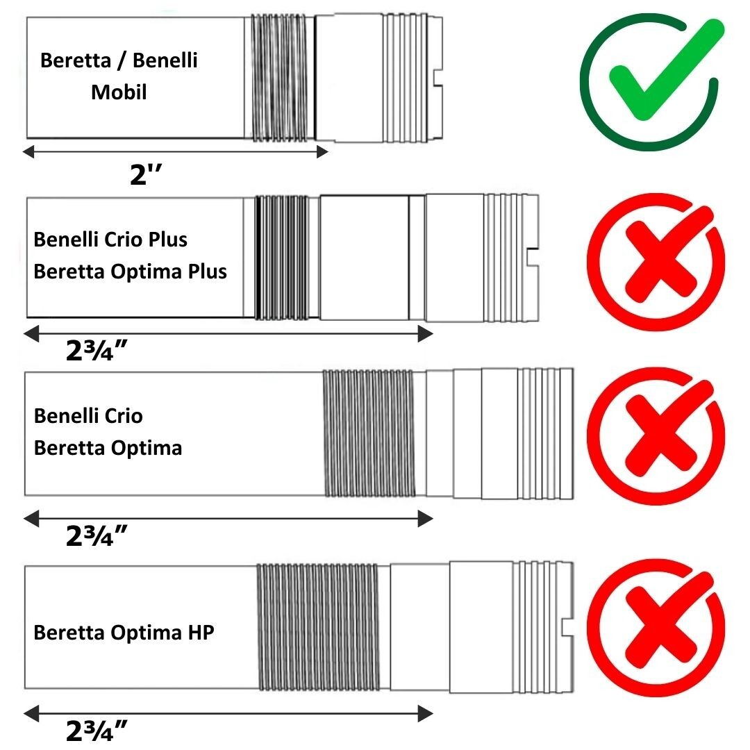 Beretta/Benelli Mobil Thread Chokes Set 12ga Black 5 Pieces
