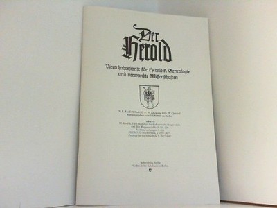 Der Herold. N. F. Band 15, Heft 20 - 43. Jahrgang 2000, IV. Quartal. Vierteljahr