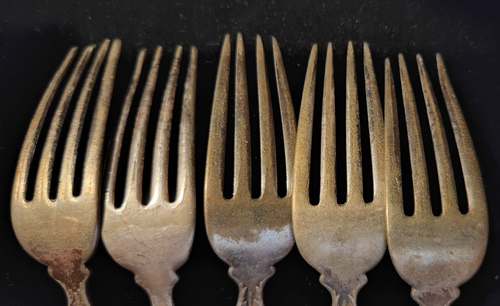 Antique 1881 Rodgers A1 Silver Plated Forks Set Of 5 - Patented 1808 - Picture 8 of 9