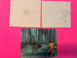 King Arthur Hand Painted Original Production Cel Background And Drawing B-3a