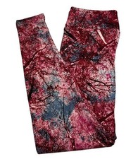 OS LuLaRoe Leggings  RED LEAF FALL AUTUMN TREE LEAVES  Sizes 2-10, ONE SIZE
