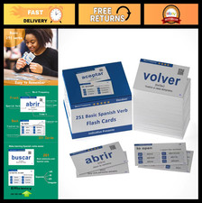 Spanish Verbs Flash Cards for Beginners Adults - Learn 251 Essential Words, Me