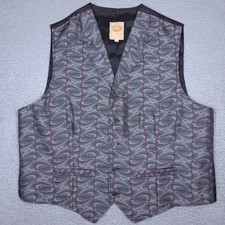 Wah Maker Vest Men's XL Grey Waistcoat 5-Button Adjustable Frontier Made In USA