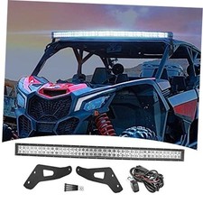 50" 288W Curved LED Light Bar with Upper Roof Windshield Mount Brackets and