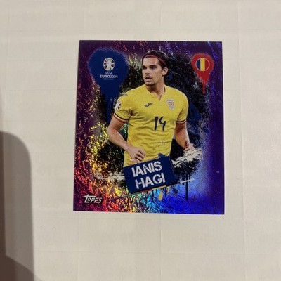 Topps Euro 2024 Sticker Romania ROM 3 Ianis Hagi Artist Purple Parallel