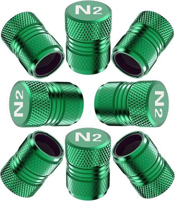Tire Valve Stem Caps - Tire Air Caps Cover 8 Pack N2 Nitrogen Logo Corrosion Res