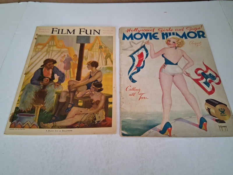Lot X 2 VTG Film Fun Sept 1922, Movie Humor Jan 1935, Magazines Z16