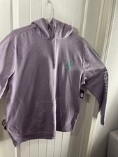 No Boundaries Men  s Purple Fleece Hoodie 2XL Graphic Print Happy Thoughts Hooded