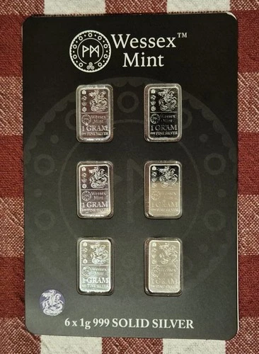 Wessex Mint - 1 x card containing 6g of Fine .999 Silver GREAT PRICE