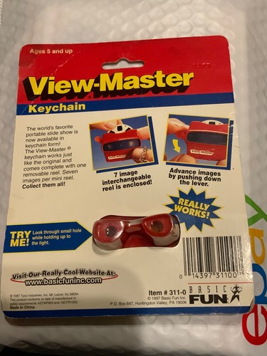 Portachiavi vintage nostalgico anni 90 mini maestro vista rossa con spazio + mulinello pianeti - Foto 4 di 6